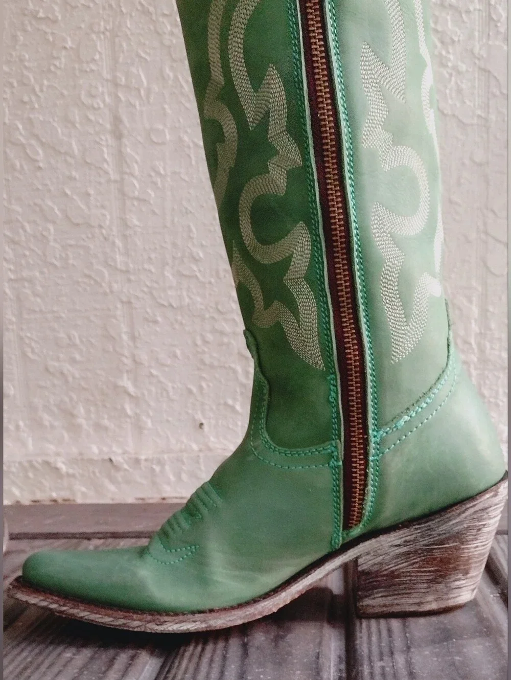Liberty Black Allyssa Vegas Green Over the Knee Western Cowboy Boots
